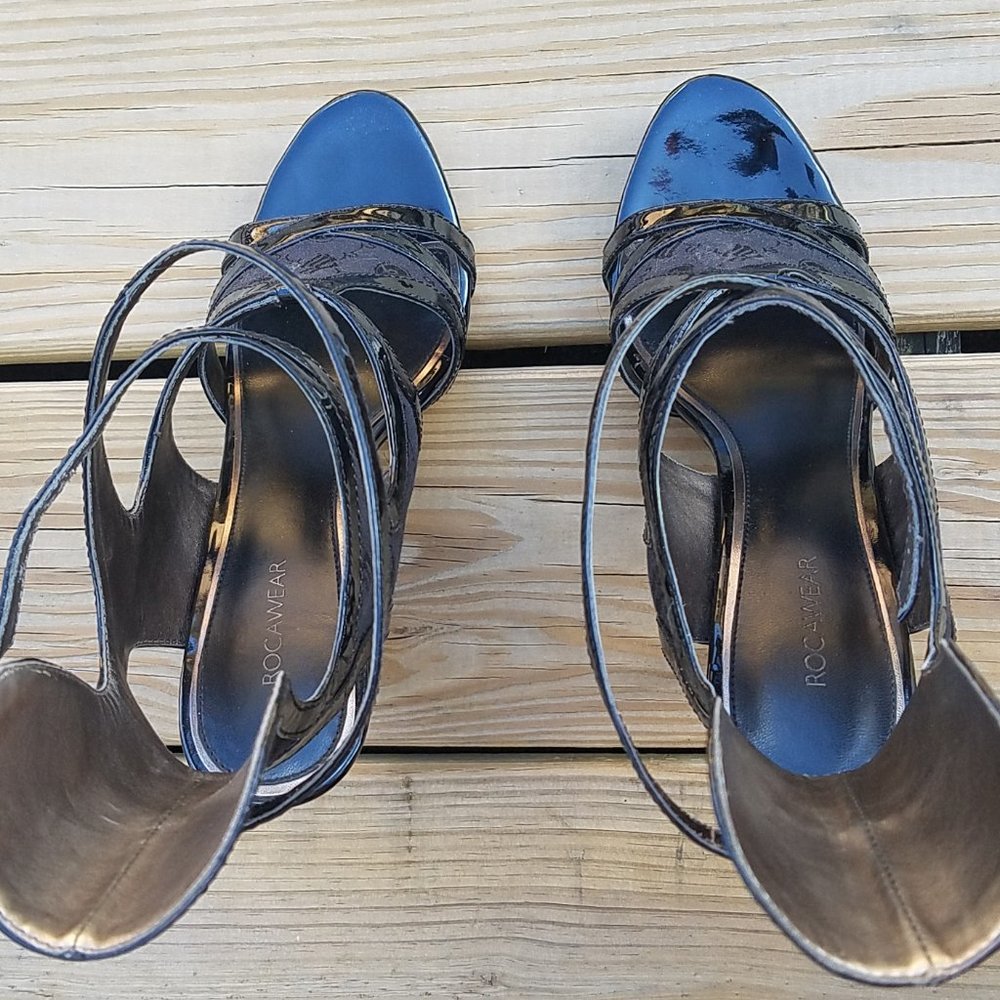 RocaWear HAYDIN Black Pump High Heel Sandal Size 9 - Picture 6 of 10